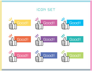 シンプルな手のアイコン　ハンドサイン　グッドサイン