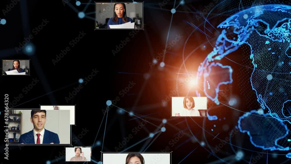 Poster Global communication network concept. International coverage.  Video distribution.