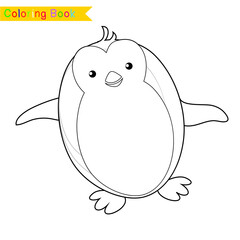 Coloring sea animals worksheet page. Educational printable coloring worksheet. Coloring game for preschool children. Black and white vector illustration. Motor skills education.