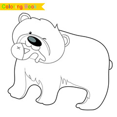 Coloring sea animals worksheet page. Educational printable coloring worksheet. Coloring game for preschool children. Black and white vector illustration. Motor skills education.