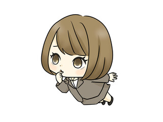 困っているスーツ姿の女性