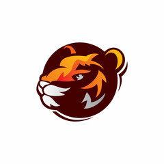 tiger color shape mascot logo design