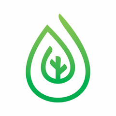 green nature drop leaf logo design