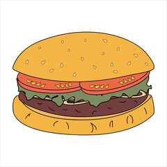 Burger on a white background