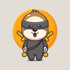 Cute sloth ninja. Cute cartoon animal illustration. Cute cartoon animal illustration. © Artprodite