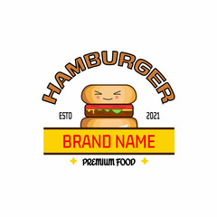  modern and cute hamburger restaurant logo Art & Illustration