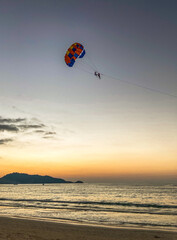 Sunset view in Patong beach in Phuket Province, Thailand
