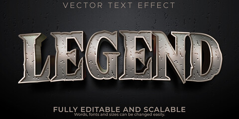 Fototapeta Legend text effect, editable stone and warrior text style obraz