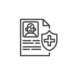 Health insurance line icon