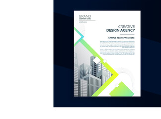 Geometric corporate business annual report cover page flyer design templates