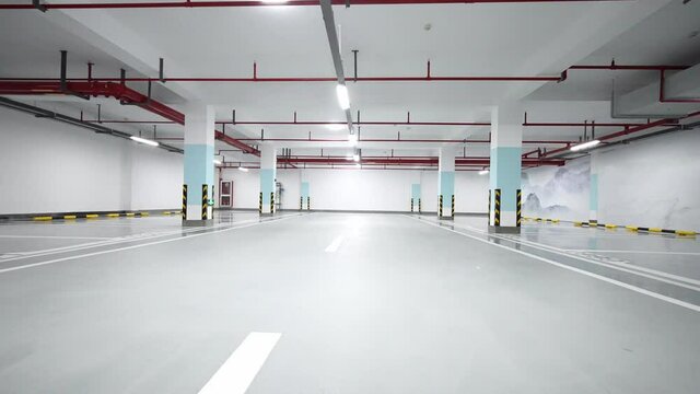 empty underground parking lot
