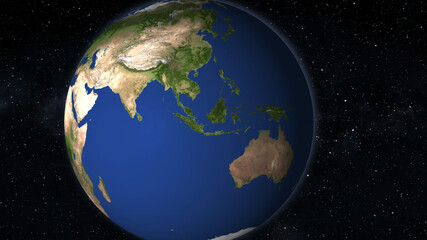 Planet earth from space. Global space exploration space travel concept. Digitally generated image.