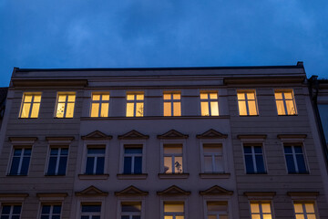 Fototapeta na wymiar Lighted windows