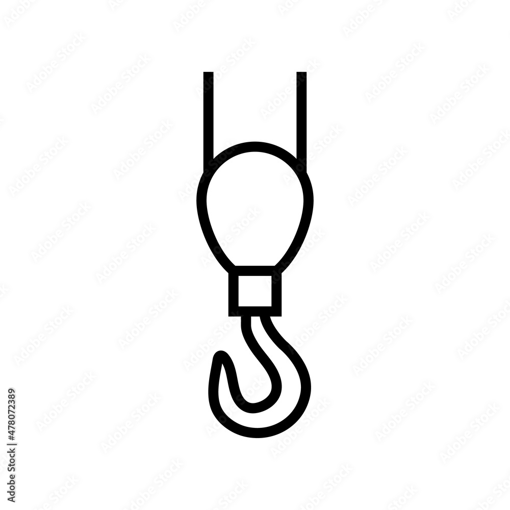 Wall mural Construction hook line icon, Industrial hook vector logo isolated on white background