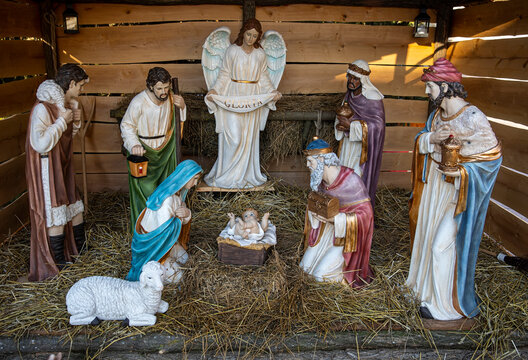 Nativity betlehem scene decoration at christmas