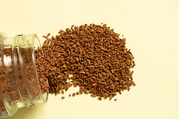 granular coffee on isolated background, coffee