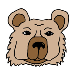 Cartoon drawing of a muzzle of a brown bear