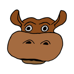 Cartoon drawing of a muzzle of a hippopotamus