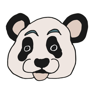 Cartoon drawing of a muzzle of a panda