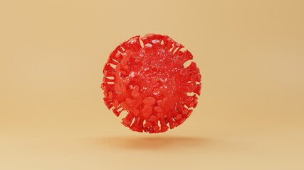 Virus With Yellow Background 3d Illustration