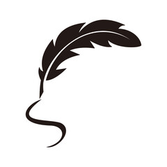 feather pen logo icon vector illustration sign