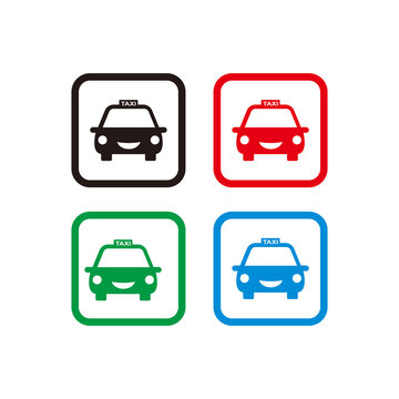 Taxi color icon vector illustration sign