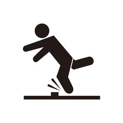Person tripping over an obstacle icon vector