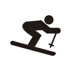 skier icon vector illustration sign