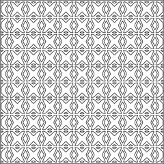  Vector ethnic pattern with symmetrical elements . Repeating geometric tiles from striped elements.Monochrome texture.Black and white pattern for wallpapers and backgrounds.