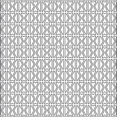  Vector ethnic pattern with symmetrical elements . Repeating geometric tiles from striped elements.Monochrome texture.Black and white pattern for wallpapers and backgrounds.