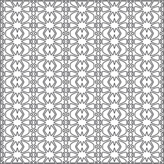 Vector ethnic pattern with symmetrical elements . Repeating geometric tiles from striped elements.Monochrome texture.Black and white pattern for wallpapers and backgrounds.