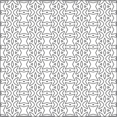Vector ethnic pattern with symmetrical elements . Repeating geometric tiles from striped elements.Monochrome texture.Black and white pattern for wallpapers and backgrounds.