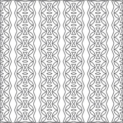 Vector ethnic pattern with symmetrical elements . Repeating geometric tiles from striped elements.Monochrome texture.Black and white pattern for wallpapers and backgrounds.