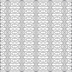 Vector ethnic pattern with symmetrical elements . Repeating geometric tiles from striped elements.Monochrome texture.Black and white pattern for wallpapers and backgrounds.
