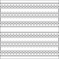 Vector ethnic pattern with symmetrical elements . Repeating geometric tiles from striped elements.Monochrome texture.Black and white pattern for wallpapers and backgrounds.