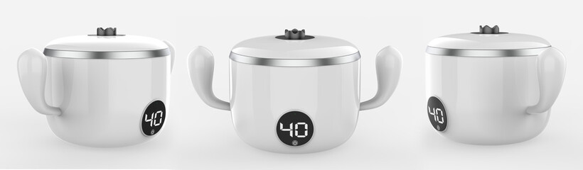 Baby Bottle Warmer  Sterilizer  Electric Baby Food, Water  Milk Heater  Defrost with LCD Temperature Display. 3d illustration