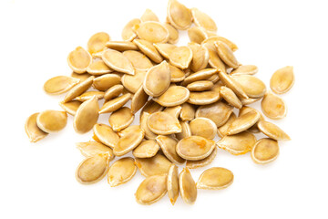 pumpkin seeds on a white background