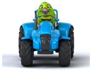 Fun green bird - 3D Illustration