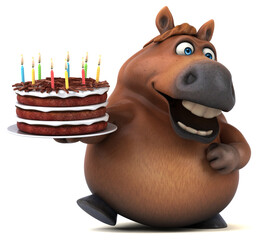Fun horse - 3D Illustration © Julien Tromeur