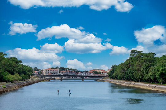 Hossegor canal, beginning of the marine lake
