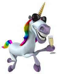 Fun unicorn - 3D Illustration