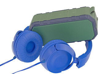 mini bluetooth loudspeaker and wireless headphones