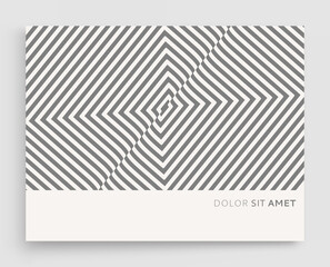 Optic art illustration of black and white squares. The geometric background by stripes. 3d vector patter for brochure, annual report, magazine, poster, presentation, flyer or banner.