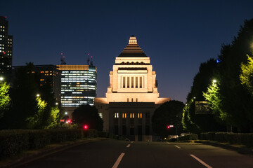 東京都千代田区 夜の国会議事堂