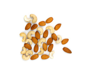 Nut Mix Pile Isolated, Heap of Peeled Nut Kernels