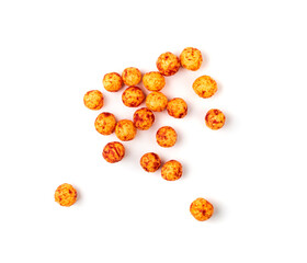 Red Corn Balls Isolated, Puffs with Spices