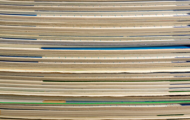 Book Stack Texture Background, Old Magazine Edges