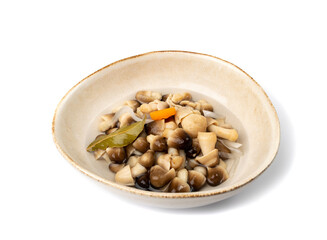 Pickled Straw Mushrooms Isolated