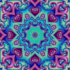 Vector seamless mosaic art pattern. Art background.