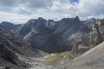 landscape with lake in mountains